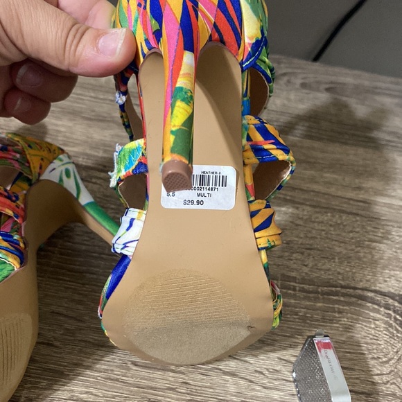 Liliana Heather 3 multi color high heels size 5.5 - Picture 9 of 10